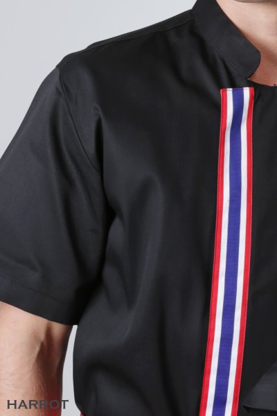 เสื้อเชฟ แขนสั้น แต่งลายธงชาติ