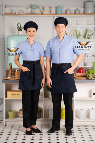 ผ้ากันเปื้อน ครึ่งสั้น สายยาวผูกหน้า