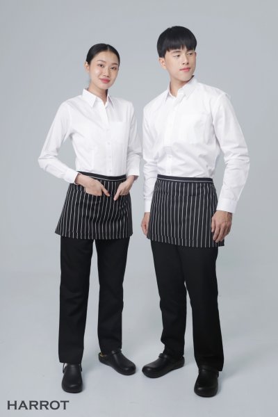 ผ้ากันเปื้อน ครึ่งสั้น 13 นิ้ว ลาย ลาครัวดำ