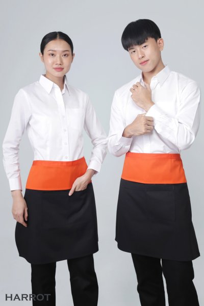 ผ้ากันเปื้อน ครึ่งสั้น ทูโทน