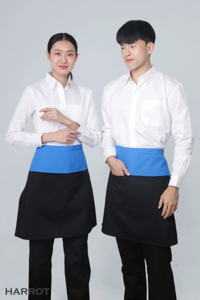 ผ้ากันเปื้อน ครึ่งสั้น ทูโทน