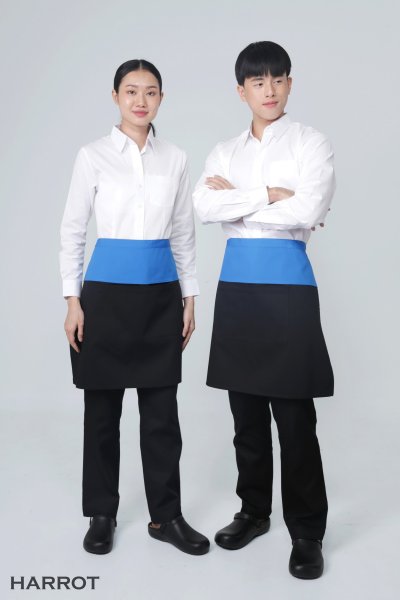 ผ้ากันเปื้อน ครึ่งสั้น ทูโทน