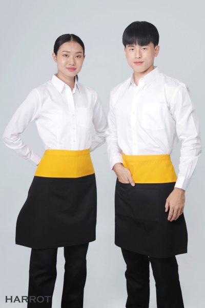 ผ้ากันเปื้อน ครึ่งสั้น ทูโทน