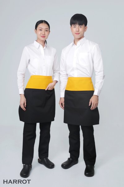 ผ้ากันเปื้อน ครึ่งสั้น ทูโทน