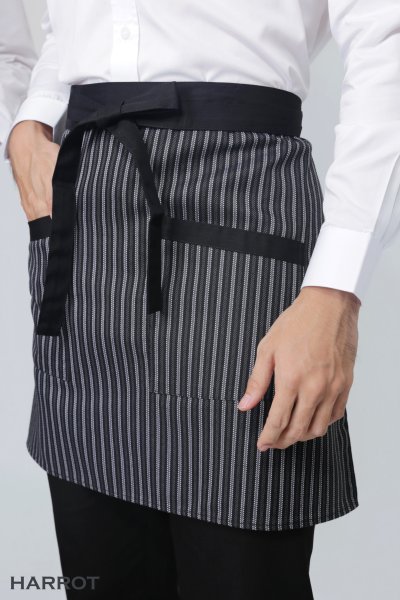 ผ้ากันเปื้อน ครึ่งสั้น สายยาวผูกหน้า ลาย GM