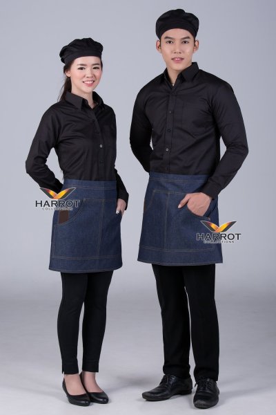 ผ้ากันเปื้อน ครึ่งสั้น ยีนส์