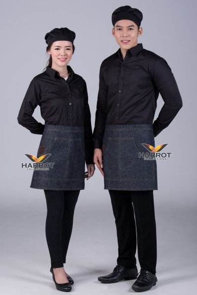 ผ้ากันเปื้อน ครึ่งสั้น ยีนส์