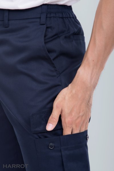 กางเกงช่าง เอวยางข้าง กระเป๋า 6 ใบ