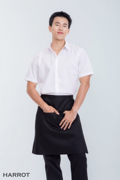 เสื้อพนักงานเสิร์ฟ แขนสั้น คอปก