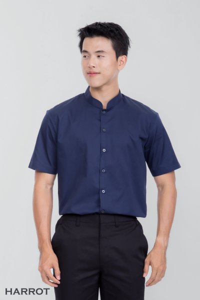 เสื้อพนักงานเสิร์ฟ แขนสั้น คอจีน