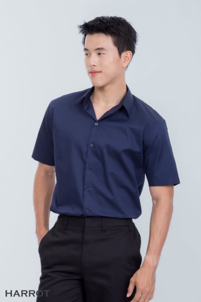 เสื้อพนักงานเสิร์ฟ แขนสั้น คอปก