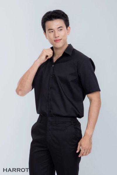 เสื้อพนักงานเสิร์ฟ แขนสั้น คอปก