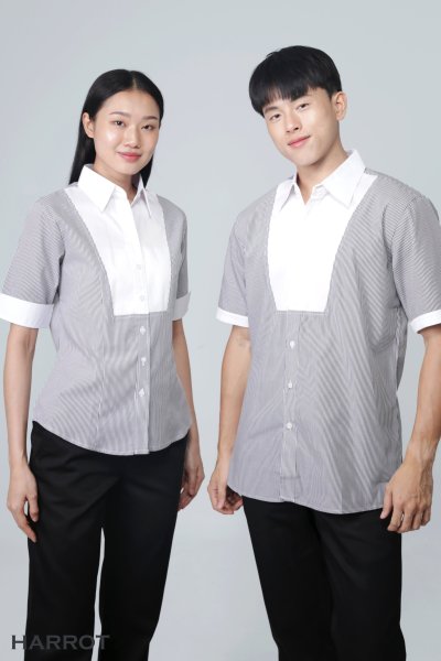 เสื้อพนักงานเสิร์ฟ ยูโรลายริ้ว