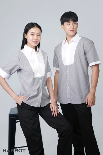 เสื้อพนักงานเสิร์ฟ ยูโรลายริ้ว