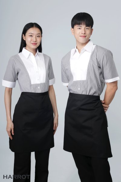 เสื้อพนักงานเสิร์ฟ ยูโรลายริ้ว