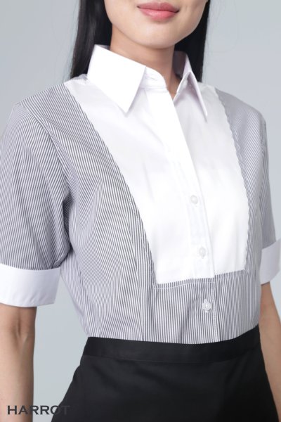 เสื้อพนักงานเสิร์ฟ ยูโรลายริ้ว