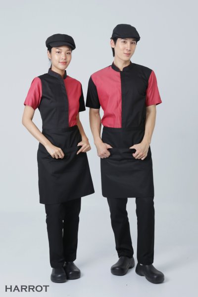 เสื้อพนักงานเสิร์ฟ ทูโทน แขนสั้น