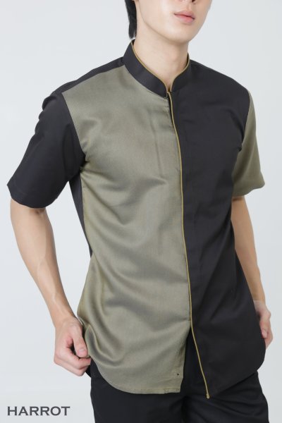 เสื้อพนักงานเสิร์ฟ ทูโทน แขนสั้น