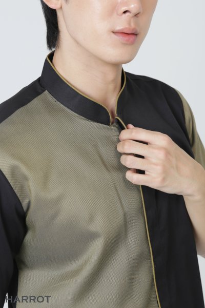 เสื้อพนักงานเสิร์ฟ ทูโทน แขนสั้น