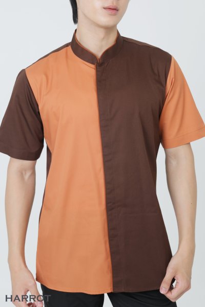 เสื้อพนักงานเสิร์ฟ ทูโทน แขนสั้น