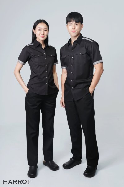 เสื้อพนักงานเสิร์ฟ รุ่นเอฟวัน แขนสั้น