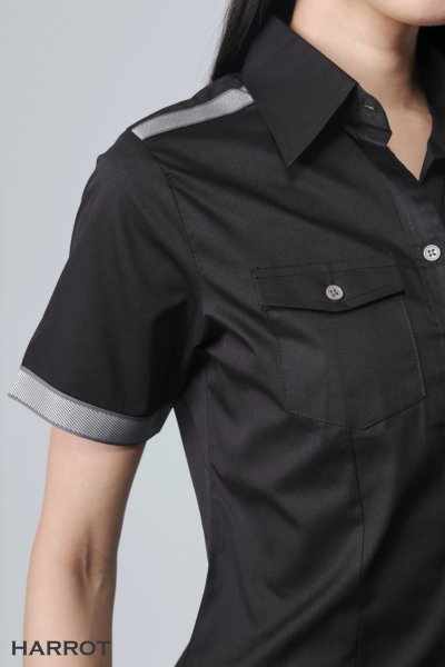 เสื้อพนักงานเสิร์ฟ รุ่นเอฟวัน แขนสั้น