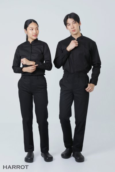 เสื้อพนักงานเสิร์ฟ คอจีน แขนยาว