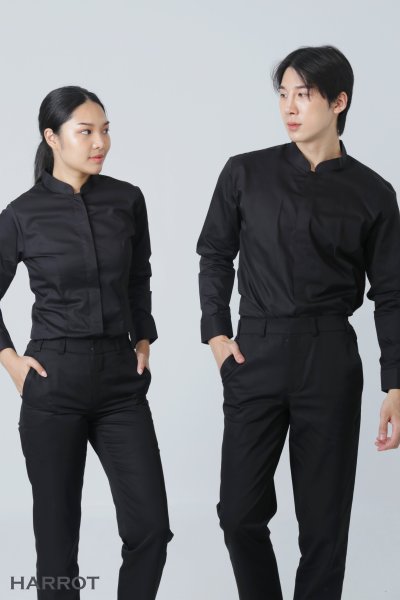 เสื้อพนักงานเสิร์ฟ คอจีน แขนยาว