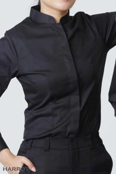 เสื้อพนักงานเสิร์ฟ คอจีน แขนยาว