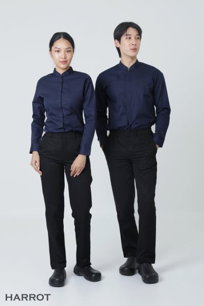 เสื้อพนักงานเสิร์ฟ คอจีน แขนยาว