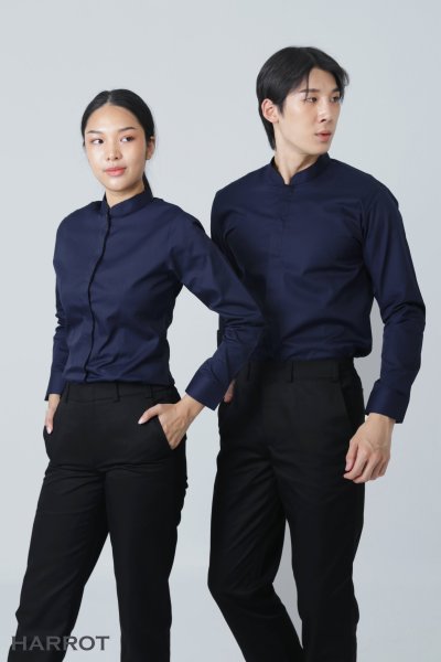 เสื้อพนักงานเสิร์ฟ คอจีน แขนยาว