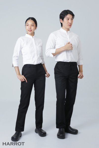 เสื้อพนักงานเสิร์ฟ คอจีน แขนยาว 4 ส่วน