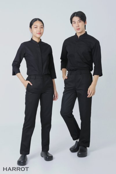 เสื้อพนักงานเสิร์ฟ คอจีน แขนยาว 4 ส่วน