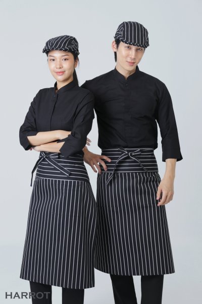 เสื้อพนักงานเสิร์ฟ คอจีน แขนยาว 4 ส่วน