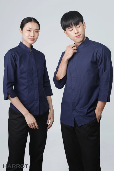 เสื้อพนักงานเสิร์ฟ คอจีน แขนยาว 4 ส่วน
