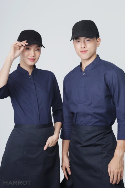 เสื้อพนักงานเสิร์ฟ คอจีน แขนยาว 4 ส่วน