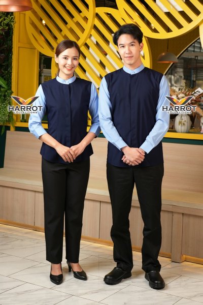 เสื้อพนักงานเสิร์ฟ รุ่นลอนดอน แขนยาว 4 ส่วน