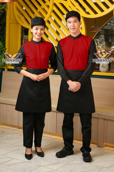 เสื้อพนักงานเสิร์ฟ รุ่นลอนดอน แขนยาว 4 ส่วน
