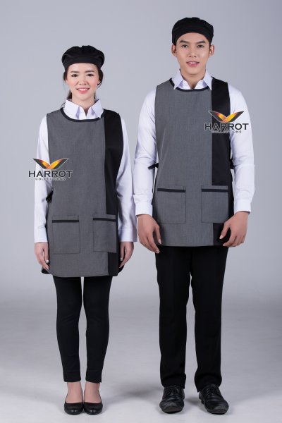 ผ้ากันเปื้อน เอี๊ยม ทูโทน