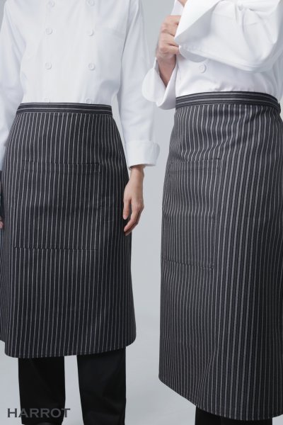 ผ้ากันเปื้อนเชฟ ผ้ากันเปื้อนเสิร์ฟ ครึ่งยาว ลาย GM