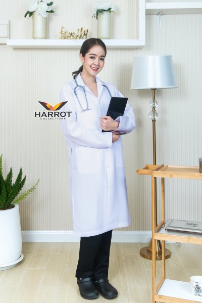 เสื้อกาวน์ยาว แขนยาว ปลายแขนปล่อย