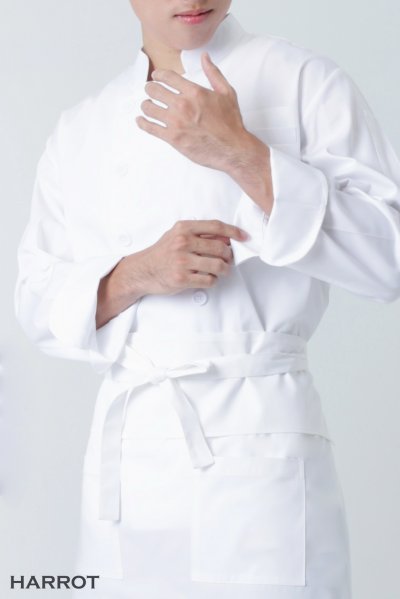 ผ้ากันเปื้อน ครึ่งยาว มีลิ้น สายยาวผูกหน้า