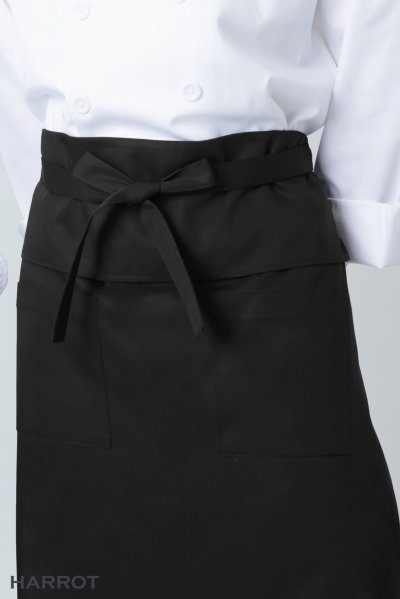 ผ้ากันเปื้อน ครึ่งยาว มีลิ้น สายยาวผูกหน้า