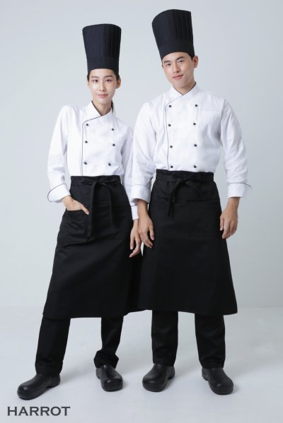 ผ้ากันเปื้อน ครึ่งยาว มีลิ้น สายยาวผูกหน้า