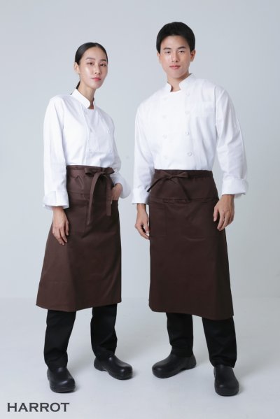 ผ้ากันเปื้อน ครึ่งยาว มีลิ้น สายยาวผูกหน้า