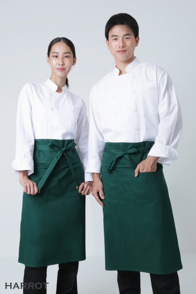 ผ้ากันเปื้อน ครึ่งยาว มีลิ้น สายยาวผูกหน้า