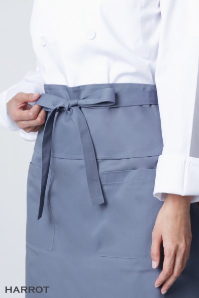 ผ้ากันเปื้อน ครึ่งยาว มีลิ้น สายยาวผูกหน้า