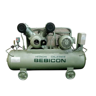ปั๊มลมลูกสูบ Oil-Free Hitachi 3.7OP-9.5G5A 5HP ไฟ 380V เหมาะสำหรับงานหนักในโรงงาน