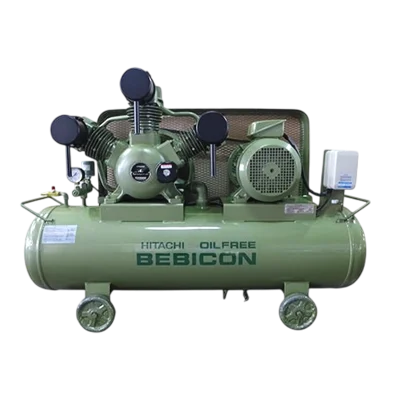 ปั๊มลมลูกสูบ Oil-Free Hitachi 7.5OP-9.5G5A 7.5HP ไฟ 380V เหมาะสำหรับงานหนักในโรงงาน