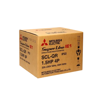 มอเตอร์มิตซูบิชิ MITSUBISHI รุ่น SCL-QR กำลัง 1.5 แรงม้า (1.1 กิโลวัตต์) 1 เฟส 220V 4P IP22